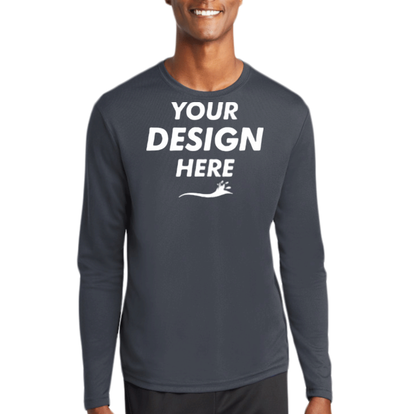 Sport Tek PosiCharge ® RacerMesh ® Long Sleeve Tee, True Navy, Front view, Mockup