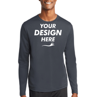 Sport Tek PosiCharge ® RacerMesh ® Long Sleeve Tee, True Navy, Front view, Mockup