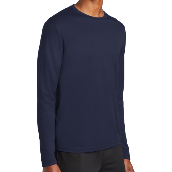 Sport Tek PosiCharge ® RacerMesh ® Long Sleeve Tee, True Navy, Right Sleeve view