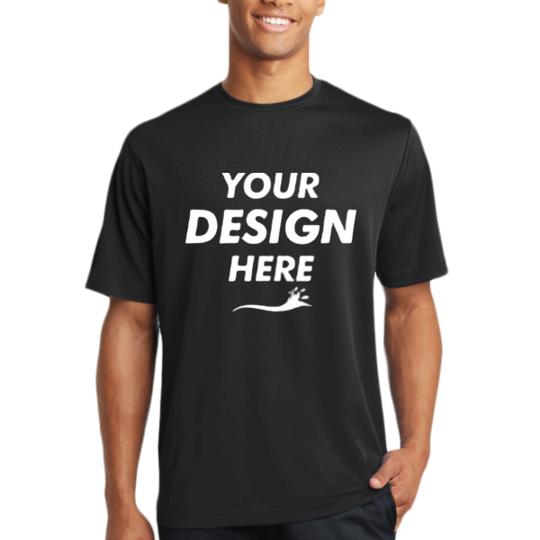 Sport Tek PosiCharge ® RacerMesh ® Tee, Black, Front view, Mockup