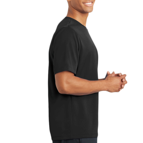 Sport Tek PosiCharge ® RacerMesh ® Tee, Black, Right Sleeve view