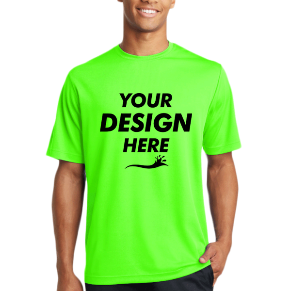 Sport Tek PosiCharge ® RacerMesh ® Tee, Neon Green, Front view, Mockup