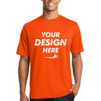 Sport Tek PosiCharge ® RacerMesh ® Tee, Neon Orange, Front view, Mockup