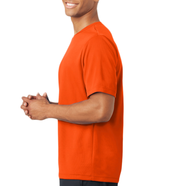 Sport Tek PosiCharge ® RacerMesh ® Tee, Neon Orange, Left Sleeve view