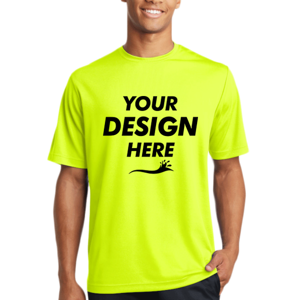 Sport Tek PosiCharge ® RacerMesh ® Tee, Neon Yellow, Front view, Mockup