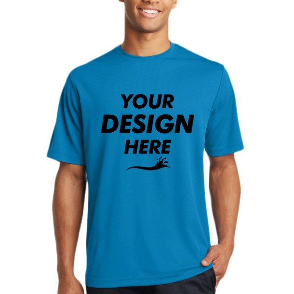 Sport Tek PosiCharge ® RacerMesh ® Tee, Pond Blue, Front view, Mockup
