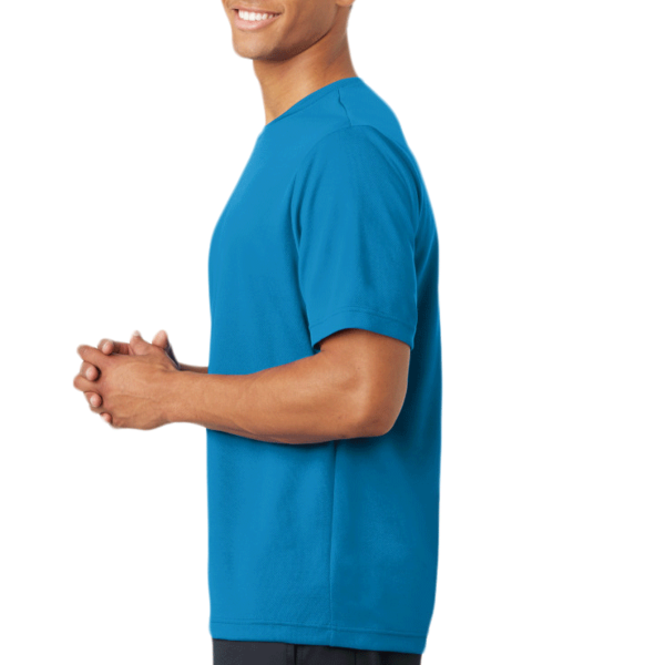 Sport Tek PosiCharge ® RacerMesh ® Tee, Pond Blue, Left Sleeve view