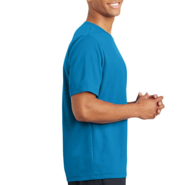 Sport Tek PosiCharge ® RacerMesh ® Tee, Pond Blue, Right Sleeve view