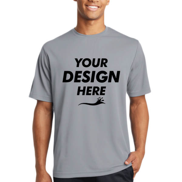 Sport Tek PosiCharge ® RacerMesh ® Tee, Silver, Front view, Mockup