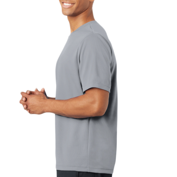 Sport Tek PosiCharge ® RacerMesh ® Tee, Silver, Left Sleeve view
