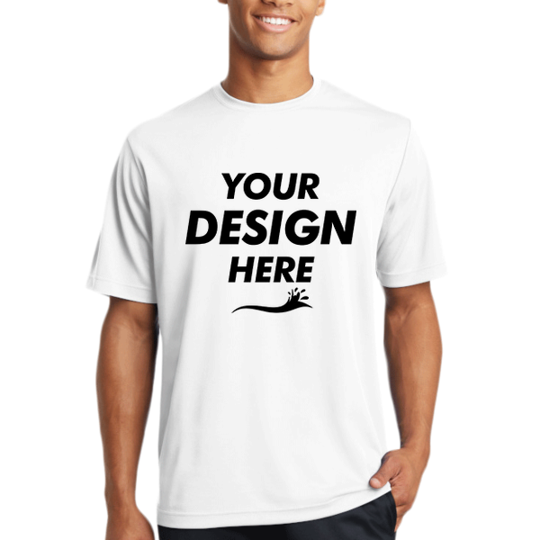 Sport Tek PosiCharge ® RacerMesh ® Tee, White, Front view, Mockup