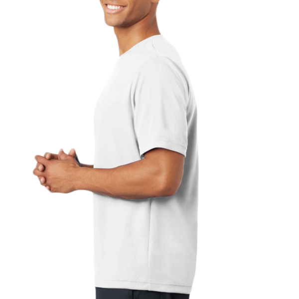 Sport Tek PosiCharge ® RacerMesh ® Tee, White, Left Sleeve view