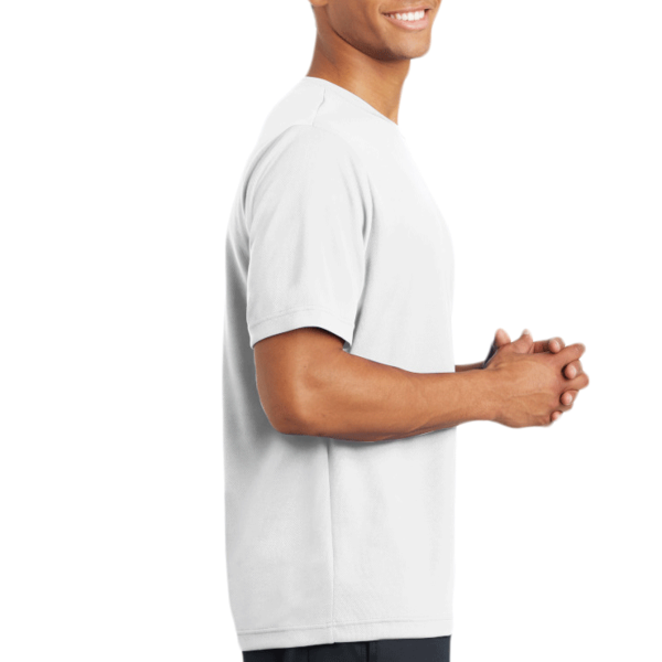 Sport Tek PosiCharge ® RacerMesh ® Tee, White, Right Sleeve view