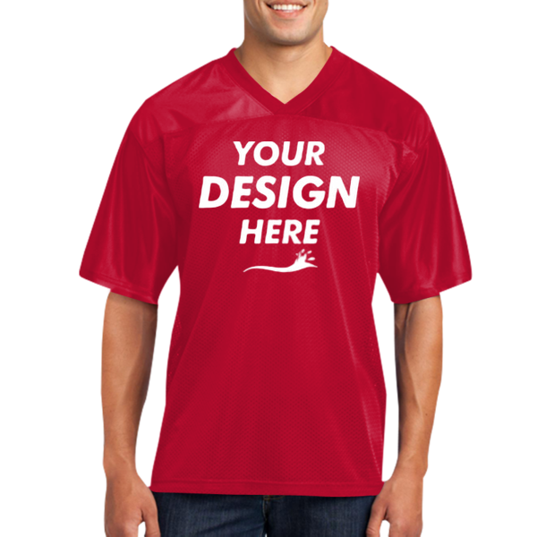 Sport Tek PosiCharge ® Replica Jersey, True Red, Front view, Mockup