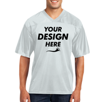 Sport Tek PosiCharge ® Replica Jersey, White, Front view, Mockup