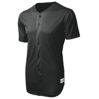 Sport Tek PosiCharge ® Tough Mesh Full Button Jersey, Black, Front view