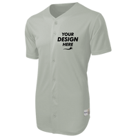 Sport Tek PosiCharge ® Tough Mesh Full Button Jersey, Silver, Front view, Mockup