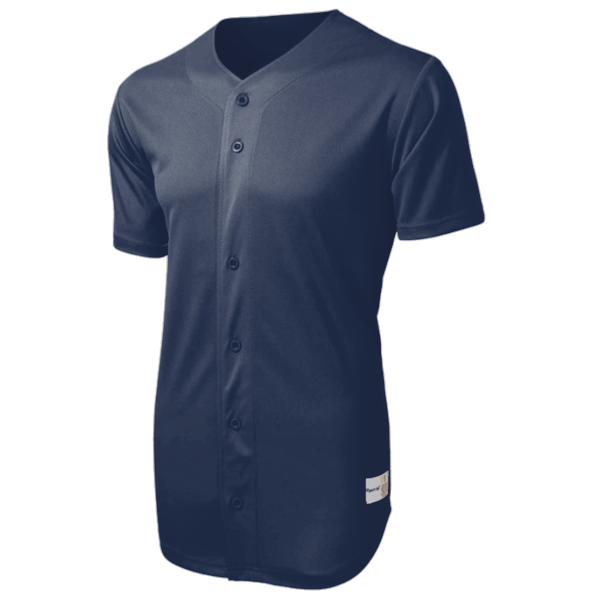 Sport Tek PosiCharge ® Tough Mesh Full Button Jersey, True Navy, Front view