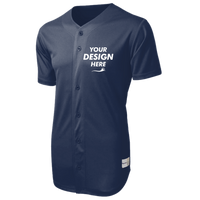 Sport Tek PosiCharge ® Tough Mesh Full Button Jersey, True Navy, Front view, Mockup