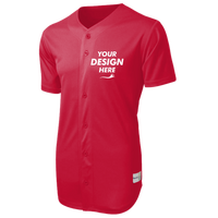 Sport Tek PosiCharge ® Tough Mesh Full Button Jersey, True Red, Front view, Mockup