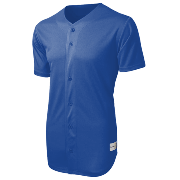 Sport Tek PosiCharge ® Tough Mesh Full Button Jersey, True Royal, Front view