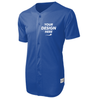 Sport Tek PosiCharge ® Tough Mesh Full Button Jersey, True Royal, Front view, Mockup