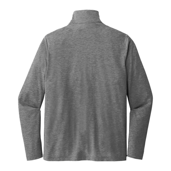 Sport Tek PosiCharge ® Tri Blend Wicking 1/4 Zip Pullover, Dark Grey Heather, Back view