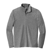 Sport Tek PosiCharge ® Tri Blend Wicking 1/4 Zip Pullover, Dark Grey Heather, Front view