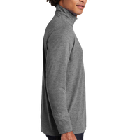 Sport Tek PosiCharge ® Tri Blend Wicking 1/4 Zip Pullover, Dark Grey Heather, Right Sleeve view
