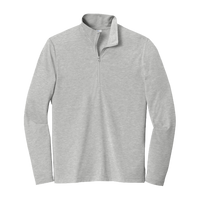 Sport Tek PosiCharge ® Tri Blend Wicking 1/4 Zip Pullover, Light Grey Heather, Front view