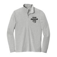 Sport Tek PosiCharge ® Tri Blend Wicking 1/4 Zip Pullover, Light Grey Heather, Front view, Mockup