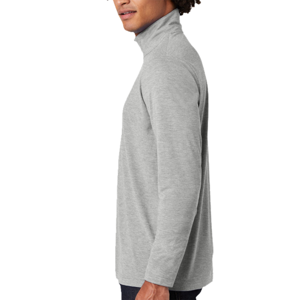 Sport Tek PosiCharge ® Tri Blend Wicking 1/4 Zip Pullover, Light Grey Heather, Left Sleeve view