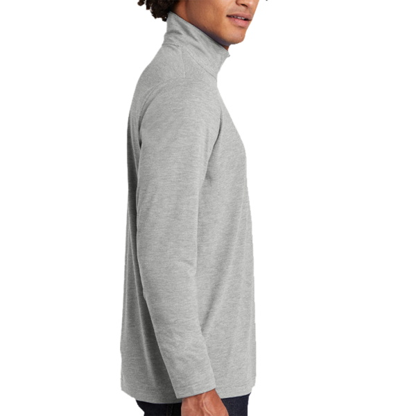 Sport Tek PosiCharge ® Tri Blend Wicking 1/4 Zip Pullover, Light Grey Heather, Right Sleeve view