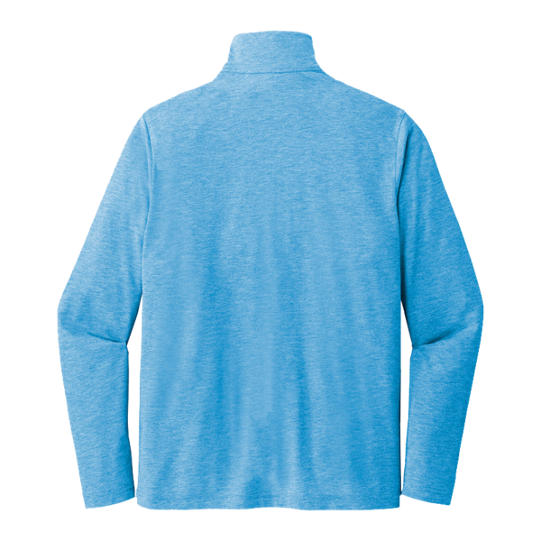 Sport Tek PosiCharge ® Tri Blend Wicking 1/4 Zip Pullover, Pond Blue Heather, Back view