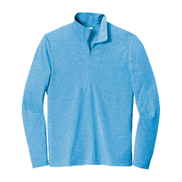 Sport Tek PosiCharge ® Tri Blend Wicking 1/4 Zip Pullover, Pond Blue Heather, Front view