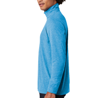 Sport Tek PosiCharge ® Tri Blend Wicking 1/4 Zip Pullover, Pond Blue Heather, Left Sleeve view