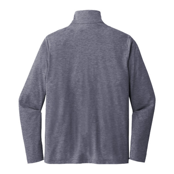 Sport Tek PosiCharge ® Tri Blend Wicking 1/4 Zip Pullover, True Navy Heather, Back view