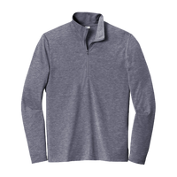 Sport Tek PosiCharge ® Tri Blend Wicking 1/4 Zip Pullover, True Navy Heather, Front view
