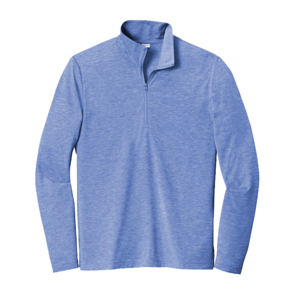 Sport Tek PosiCharge ® Tri Blend Wicking 1/4 Zip Pullover, True Royal Heather, Front view