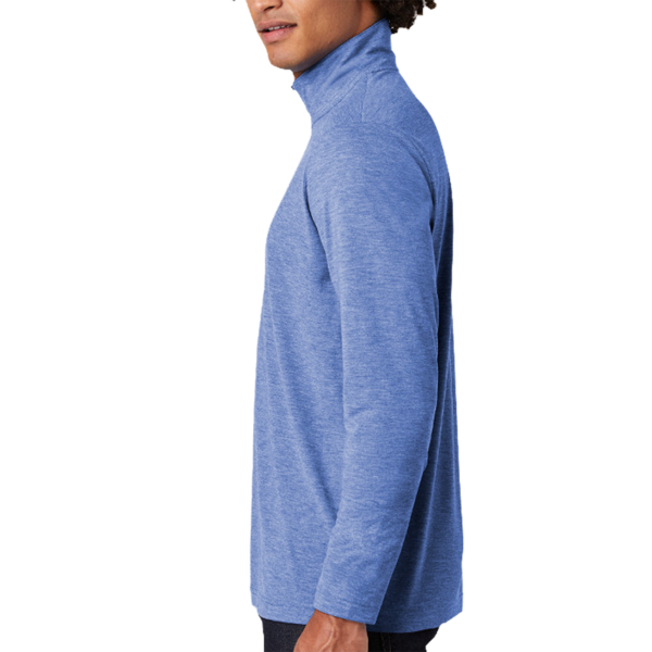 Sport Tek PosiCharge ® Tri Blend Wicking 1/4 Zip Pullover, True Royal Heather, Left Sleeve view