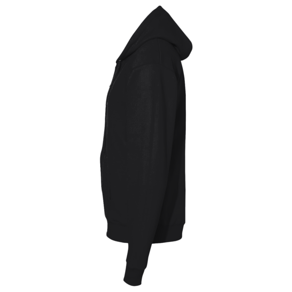 Sport Tek PosiCharge ® Tri Blend Wicking Fleece Full Zip Hooded Jacket, Black Triad Solid, Left Sleeve view