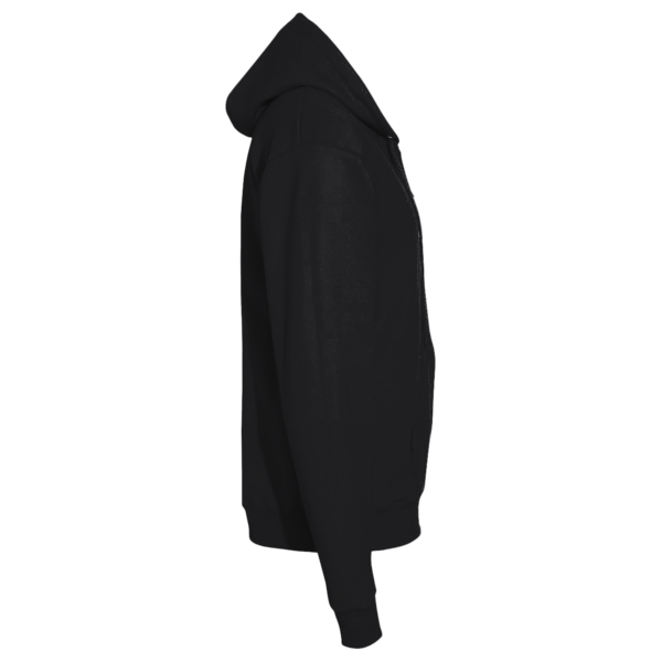 Sport Tek PosiCharge ® Tri Blend Wicking Fleece Full Zip Hooded Jacket, Black Triad Solid, Right Sleeve view
