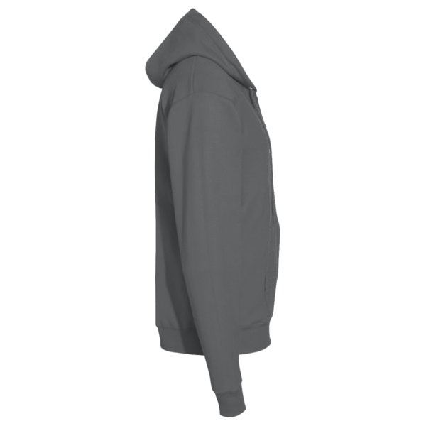 Sport Tek PosiCharge ® Tri Blend Wicking Fleece Full Zip Hooded Jacket, Dark Grey Heather, Right Sleeve view