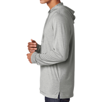 Sport Tek PosiCharge ® Tri Blend Wicking Long Sleeve Hoodie, Light Grey Heather, Left Sleeve view
