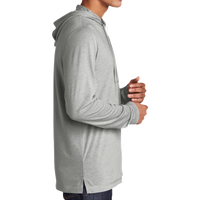 Sport Tek PosiCharge ® Tri Blend Wicking Long Sleeve Hoodie, Light Grey Heather, Right Sleeve view