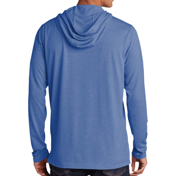 Sport Tek PosiCharge ® Tri Blend Wicking Long Sleeve Hoodie, True Royal Heather, Back view