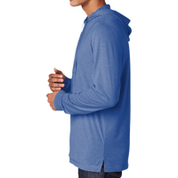 Sport Tek PosiCharge ® Tri Blend Wicking Long Sleeve Hoodie, True Royal Heather, Left Sleeve view