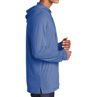 Sport Tek PosiCharge ® Tri Blend Wicking Long Sleeve Hoodie, True Royal Heather, Right Sleeve view