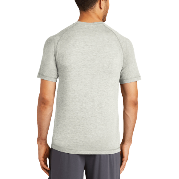 Sport Tek PosiCharge ® Tri Blend Wicking Raglan Tee, Light Grey Heather / Light Grey Heather, Back view