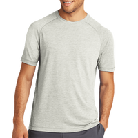 Sport Tek PosiCharge ® Tri Blend Wicking Raglan Tee, Light Grey Heather / Light Grey Heather, Front view